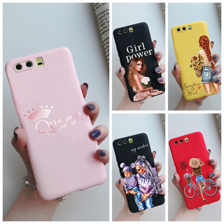 Pretty Girls เคส สําหรับ Huawei P10 Plus กันกระแทก เคลือบด้าน เคสซิลิโคน TPU นิ่ม