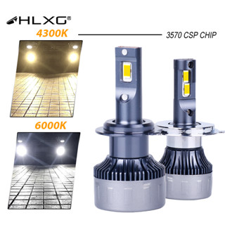 【สว่างมาก】หลอดไฟหน้ารถยนต์ Led HLXG H7 50000LM 120W H4 H1 HB3 9005 HB4 9006 H11 9012 LED 6000K 4300K 3570 CSP