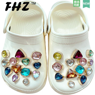 Fhz™ Crocs Jbbitz จี้คริสตัล พลอยเทียม หลายรูปทรง สําหรับตกแต่งรองเท้า DIY 26 ชิ้น