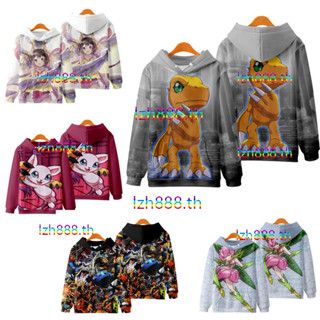 ใหม่ เสื้อกันหนาว เสื้อแจ็กเก็ต แขนยาว มีฮู้ด พิมพ์ลายอนิเมะ Digimon Adventure War Greymon 3 มิติ ทรงหลวม สไตล์ญี่ปุ่น แฟชั่นสําหรับผู้ชาย และผู้หญิง