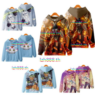 ใหม่ เสื้อกันหนาว เสื้อแจ็กเก็ต แขนยาว มีฮู้ด พิมพ์ลายอนิเมะ Digimon Adventure War Greymon 3 มิติ ทรงหลวม สไตล์ญี่ปุ่น แฟชั่นสําหรับผู้ชาย และผู้หญิง