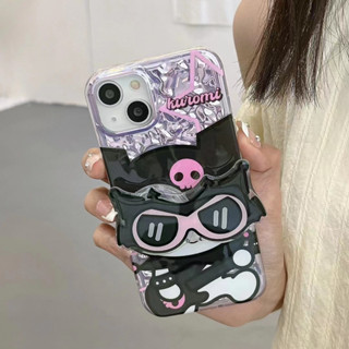 เคสโทรศัพท์มือถือ กันลื่น ลายคุโรมิน่ารัก พร้อมที่ตั้งวาง สําหรับ iPhone 14Pro max 14ProiPhone 14 iPhone13 Pro iPhone 13Pro max iPhone12 Pro 11 Airpods 1 2 Pro 3