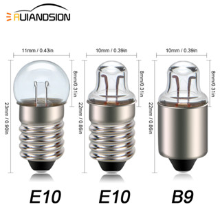 Ruiandsion B9 Bayonet E10 ฐานหลอดไฟ 1.2V 1.1V 1.5V สีขาวอบอุ่น สําหรับหลอดไฟสัญญาณ เครื่องดนตรี ขนาดเล็ก 4 ชิ้น