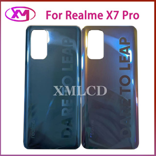 สําหรับ Realme X7 Pro กระจกแบตเตอรี่ ฝาหลัง ซ่อม เปลี่ยน ประตู เคสโทรศัพท์ด้านหลัง + โลโก้