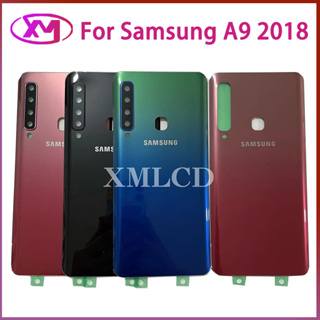 สําหรับ Samsung A9 2018 ฝาครอบแบตเตอรี่ด้านหลัง กรอบเลนส์กล้อง พร้อมโลโก้