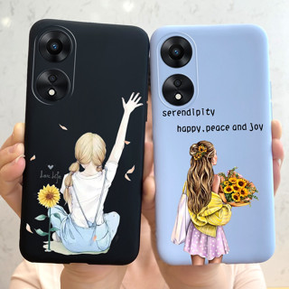 เคสโทรศัพท์มือถือ ซิลิโคนนิ่ม ลายเด็กผู้หญิงน่ารัก สําหรับ OPPO A78 4G CPH2565 A78 5G CPH2483 CPH2495 A78 5G 4G