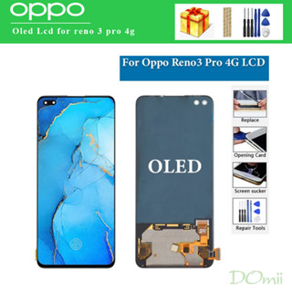 Oled หน้าจอสัมผัสดิจิทัล LCD 6.4 นิ้ว แบบเปลี่ยน สําหรับ Oppo Reno3 pro 4G Reno 3 pro CPH2035 CPH2036 CPH2037