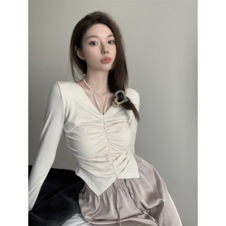 Sharon Irregular hanging neck T-shirt for womens early autumn new style