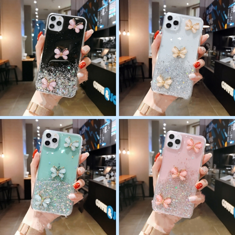เคส Xiaomi Redmi 13 13C 12 12C 10 10C 10A 9 9A 9T 9C A1 A2 A2+ A3 Plus MI POCO X6 X5 X3 NFC M6 Pro M5s C65 4G 5G Redmi13 Redmi13C Redmi12C Redmi12 Redmi10 Redmi9 2021 2022 2023 Glitter Crystal Three Butterflies Soft TPU Case