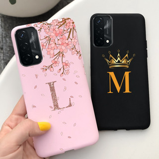 เคสซิลิโคนนิ่ม ลายมงกุฎ ตัวอักษร หรูหรา สําหรับ OPPO A74 5G CPH2197 OPPOA74 A 74 5G CPH2263