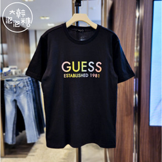 Gues/ ใหม่ เสื้อยืดคอกลม แขนสั้น ผ้าฝ้าย มาตรฐาน ขนาดใหญ่ สําหรับผู้ชาย และผู้หญิง 23