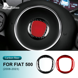 โลโก้คาร์บอนไฟเบอร์ ติดพวงมาลัยรถยนต์ สําหรับ Fiat 500 2008-2023