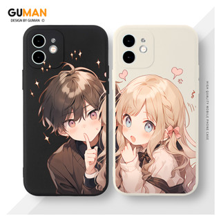 GUMAN เคสคู่ เคสไอโฟน คู่รัก กันกระแทกซิลิโคนนุ่มการ์ตูนน่ารักตลก เคสโทรศัพท์ Compatible for iPhone 15 14 13 12 11 Pro Max SE 2020 X XR XS 8 7 6 6S Plus พลัส XYM2470