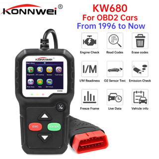 Konnwei KW680 เครื่องสแกนเนอร์วินิจฉัยรถยนต์ OBD2