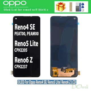 หน้าจอสัมผัสดิจิทัล LCD OLED 6.43 นิ้ว แบบเปลี่ยน สําหรับ OPPO Reno4 SE LCD Reno 4 SE OPPO Reno5 Lite 5 Lite CPH2205 Reno6 Z 6z