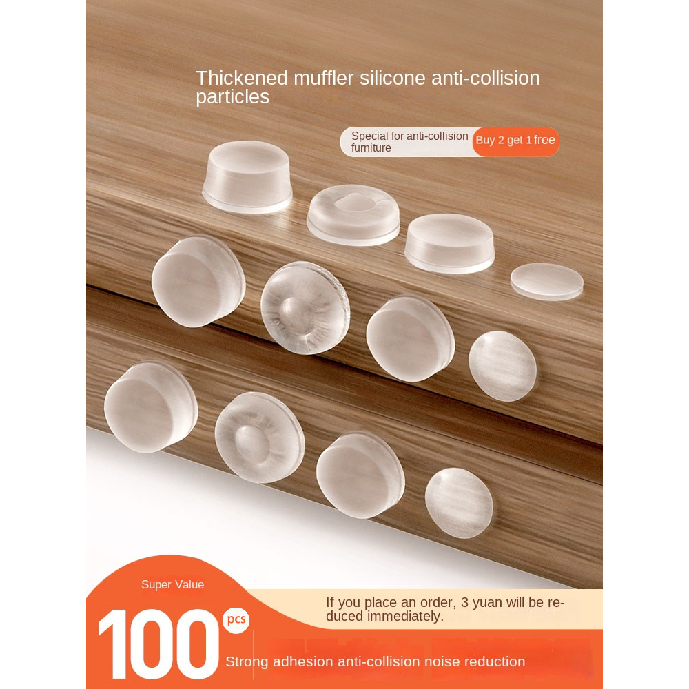 100 ชิ้น / กล่อง กันชนประตู ใส ป้องกันผนัง ซิลิโคน กันชนประตู / มือจับประตู กันชน กันชน สําหรับบ้าน เฟอร์นิเจอร์ สติกเกอร์ติดผนัง