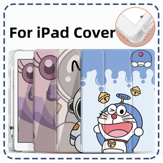 【Doraemon】 ลายการ์ตูน พร้อมช่องใส่ปากกา สําหรับ iPad Air 4 iPad Pro 11 2020 2021 Air5 10.9 gen 10 2022 gen9 gen8 gen7 10.2 Air1 2Gen5 gen6 9.7 Mini 4 5 Pro 12.9