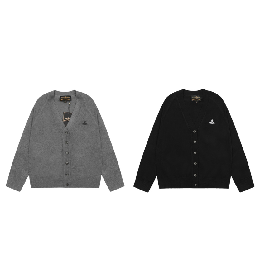 พร้อมส่ง *vivienne* Westwood* เสื้อกันหนาวคาร์ดิแกน ผ้าถัก ปักลายตัวอักษร