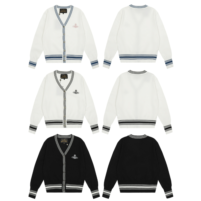 พร้อมส่ง *vivienne* Westwood* เสื้อกันหนาวคาร์ดิแกน ผ้าถัก ปักลายตัวอักษร