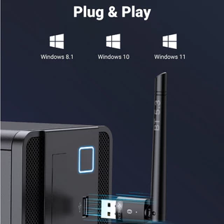 Ugreen อะแดปเตอร์รับส่งสัญญาณบลูทูธไร้สาย 5.3 USB ระยะไกล 100 เมตร สําหรับเมาส์ คีย์บอร์ด หูฟัง ลําโพง Win11