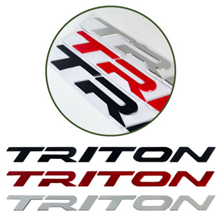 Triton สติกเกอร์โลโก้สัญลักษณ์ 3D สําหรับติดตกแต่งฝากระโปรงหน้ารถยนต์ MITSUBISHI TRITON SPORT L200 L300