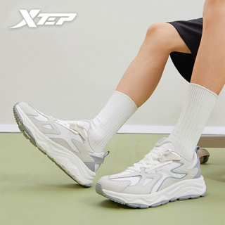 Xtep Xufeng รองเท้าผ้าใบลําลอง หนัง กันลื่น ระบายอากาศ ทนทาน สําหรับผู้ชาย เหมาะกับการเล่นกีฬา