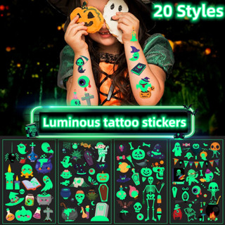 20 ชนิด สติกเกอร์ฮาโลวีน ghost รอยสักเรืองแสง sticker halloween diy ของเล่นปาร์ตี้