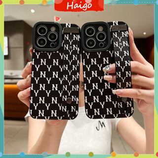 เคสโทรศัพท์มือถือ พลาสติกนิ่ม ลาย Dermatoglyph Black NY MLB สําหรับ iPhone14 13 12 Mini 11 PRO MAX 6 6s 7 8plus SE2 X XS XR XSMAX #HG6152
