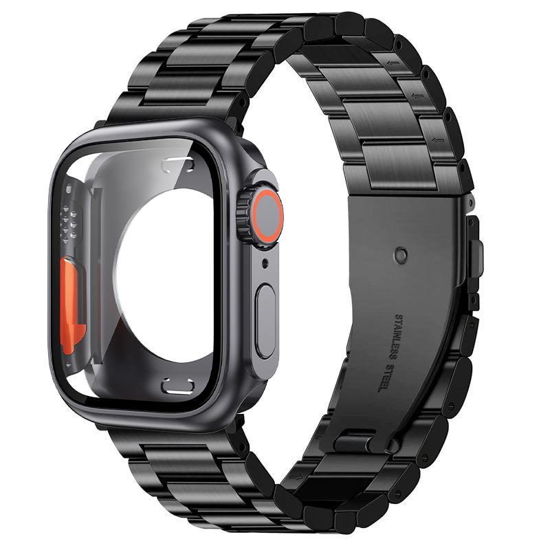 สายนาฬิกาข้อมือ สเตนเลส และเคส สําหรับ Apple Watch Band 44 มม. 45 มม. 49 มม. Iwatch Series 8 7 6 SE 5 4