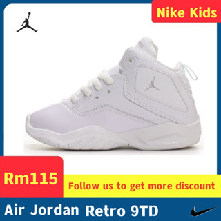 Air Jord 9 Retro 9TD รองเท้าผ้าใบลําลอง สีขาว เหมาะกับการวิ่ง สําหรับเด็กผู้ชาย ผู้หญิง