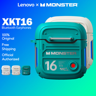 Lenovo × Monster XKT16 TWS หูฟังบลูทูธไร้สาย Hi-Fi สเตอริโอ ความทนทานสูง สวมใส่สบาย 5.3