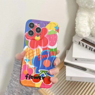 เคสโทรศัพท์มือถือ Tpu นิ่ม ลายดอกไม้ ผลไม้ สําหรับ iPhone 13pro 12promax 12 14 14promax 14pro 13 11