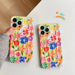 เคสโทรศัพท์มือถือ Tpu แบบนิ่ม ลายดอกไม้ สําหรับ iPhone 11 12pro 13pro 14 14promax 14pro 13promax 12promax