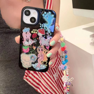 เคสโทรศัพท์มือถือ ลายน่ารัก แวววาว พร้อมสายโซ่คล้อง สําหรับ iPhone 11 12 12pro 12promax 13 13pro 13promax 14 14pro 14promax