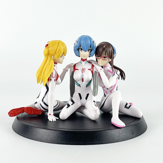 โมเดลฟิกเกอร์ PVC อนิเมะ Neon Genesis Evangelion Ayanami Rei Asuka Langley Soryu ขนาด 10 ซม. ของเล่นสําหรับเด็ก 3 ชิ้น ต่อชุด