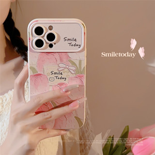 เคสโทรศัพท์มือถือแบบนิ่ม TPU กันกระแทก ลายดอกทิวลิป สีชมพู แฟชั่น สําหรับ IPhone 14 13 12 11 Pro Max X XS XR 8 7 Plus