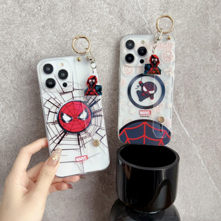 เคสโทรศัพท์มือถือ ซิลิโคนนุ่ม ลายการ์ตูนมาร์เวล สไปเดอร์แมนน่ารัก พร้อมอุปกรณ์เสริม สําหรับ Oppo A5S A15 A15S A16 A17 A3S A5S A12 A54 A53 F19Pro A83 A17 A55 A16K