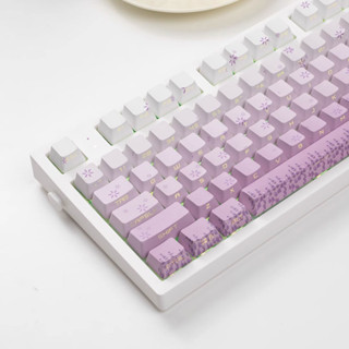 【JKDK】lavender PBT keycaps  font transmits light OEM profile gradient color keycap