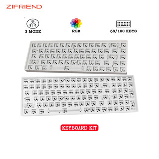 Zifriend DK68/DK100 ชุดคีย์บอร์ดไร้สายบลูทูธ RGB DIY