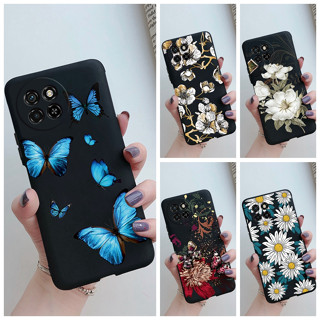 เคสโทรศัพท์ ซิลิโคนนิ่ม กันกระแทก ลายดอกไม้ ผีเสื้อ Itel S23 4G S665L S23 S 23