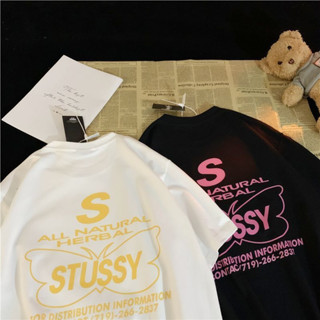 STUSSY เสื้อยืดแขนสั้น ทรงหลวม สไตล์คลาสสิก สําหรับผู้ชาย และผู้หญิง