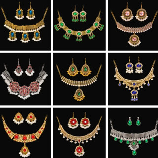 ประณีตหรูหราเครื่องประดับงานแต่งงานชุดสําหรับเจ้าสาววินเทจดอ…