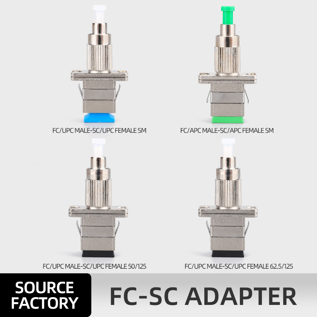 ไฟเบอร์ออปติก FC-SC Single Mode Coupler Hybrid Connector Converter อะแดปเตอร์ไฟเบอร์ออปติกสําหรับ SC Female to FC Male