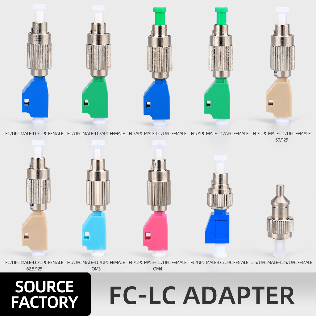 FTTH วิศวกรรมตัวเชื่อมต่อไฟเบอร์ออปติกพิเศษ FC-LC UPC / APC / OM3 / OM4 อะแดปเตอร์แปลงไฮบริดหลายโหมด FC ชาย - LC หญิง