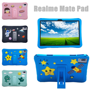 Realme Mate Pad MatePad 11.6 Inch Tablet Case Cartoon Shockproof Soft Silicone Protective Sleeve Stand Cover