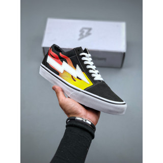 Revenge x Storm x Van รองเท้าผ้าใบ สีดํา สําหรับผู้ชาย และผู้หญิง ไปโรงเรียน