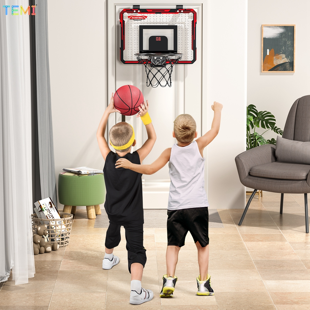 TEMI Basketball Hoop แป้นบาส นับแต้มได้ ติดผนัง แขวนผนัง สำหรับเด็ก พับได้ แป้นบาส ห่วงบาส ของเล่น