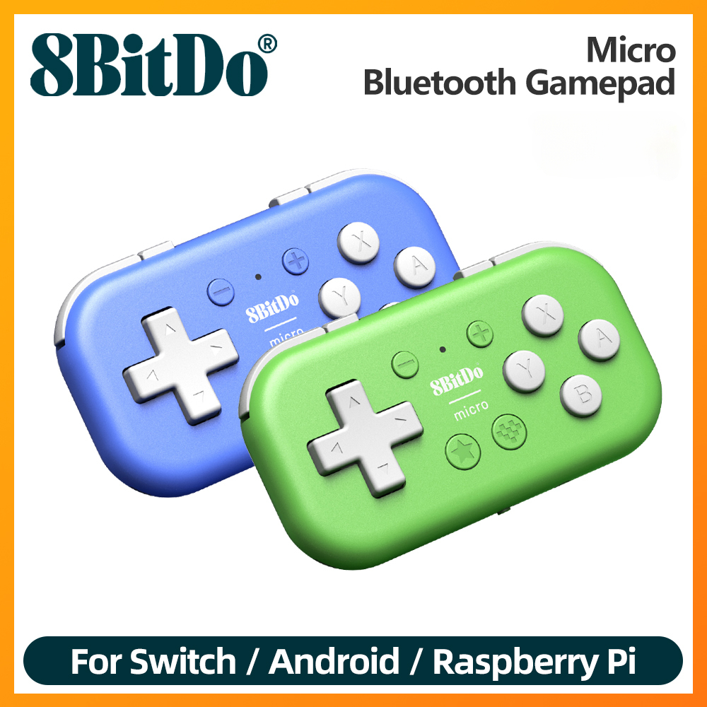 8BitDo Micro Bluetooth Controller เกมแพดขนาดเล็กขนาดพกพาสําหรับสวิตช์, Android, และ Raspberry Pi, รองรับโหมดคีย์บอร์ด