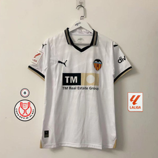 เสื้อกีฬาแขนสั้น ลายทีมชาติฟุตบอล Valencia 23/24 ชุดเหย้า S-4XL