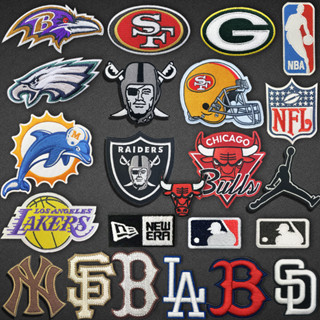 แผ่นสติกเกอร์ ปักโลโก้ NFL แฮนด์เมด DIY สําหรับติดตกแต่งเสื้อผ้า รองเท้า หมวก กระเป๋า 1 แพ็ก